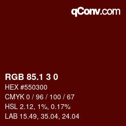 カラーコード: RGB 85.1 3 0 | qconv.com