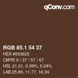 カラーコード: RGB 85.1 54 37 | qconv.com