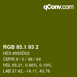 カラーコード: RGB 85.1 93 2 | qconv.com