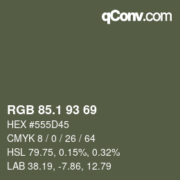 カラーコード: RGB 85.1 93 69 | qconv.com
