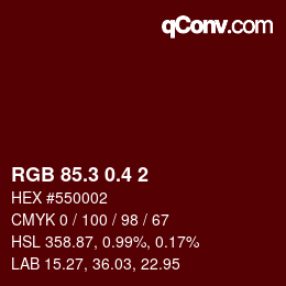 カラーコード: RGB 85.3 0.4 2 | qconv.com