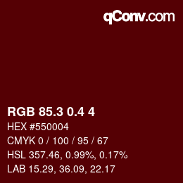 カラーコード: RGB 85.3 0.4 4 | qconv.com