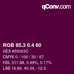カラーコード: RGB 85.3 0.4 60 | qconv.com