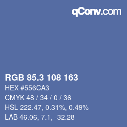 カラーコード: RGB 85.3 108 163 | qconv.com