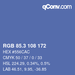 カラーコード: RGB 85.3 108 172 | qconv.com