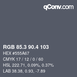 カラーコード: RGB 85.3 90.4 103 | qconv.com