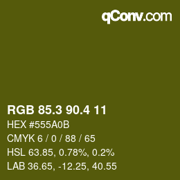 カラーコード: RGB 85.3 90.4 11 | qconv.com