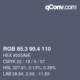 カラーコード: RGB 85.3 90.4 110 | qconv.com