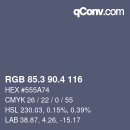 カラーコード: RGB 85.3 90.4 116 | qconv.com