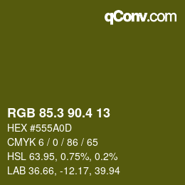 カラーコード: RGB 85.3 90.4 13 | qconv.com