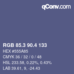 カラーコード: RGB 85.3 90.4 133 | qconv.com