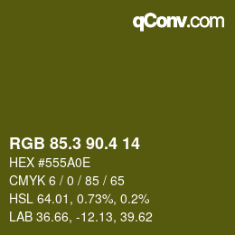 カラーコード: RGB 85.3 90.4 14 | qconv.com