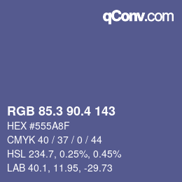 カラーコード: RGB 85.3 90.4 143 | qconv.com