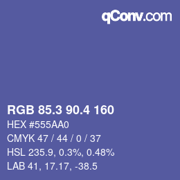 カラーコード: RGB 85.3 90.4 160 | qconv.com