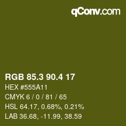 カラーコード: RGB 85.3 90.4 17 | qconv.com