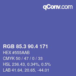 カラーコード: RGB 85.3 90.4 171 | qconv.com