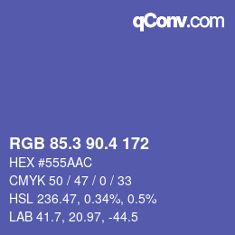 カラーコード: RGB 85.3 90.4 172 | qconv.com