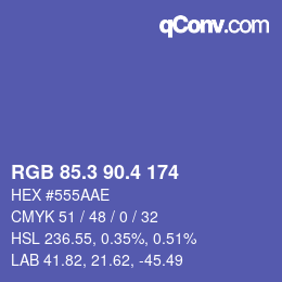 カラーコード: RGB 85.3 90.4 174 | qconv.com