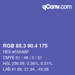カラーコード: RGB 85.3 90.4 175 | qconv.com