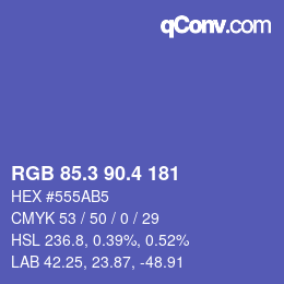 カラーコード: RGB 85.3 90.4 181 | qconv.com