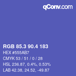 カラーコード: RGB 85.3 90.4 183 | qconv.com