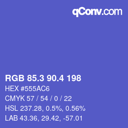 カラーコード: RGB 85.3 90.4 198 | qconv.com