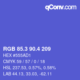 カラーコード: RGB 85.3 90.4 209 | qconv.com