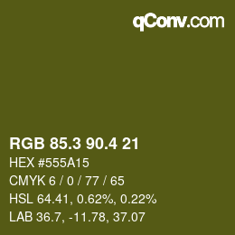 カラーコード: RGB 85.3 90.4 21 | qconv.com