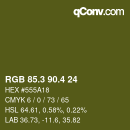 カラーコード: RGB 85.3 90.4 24 | qconv.com
