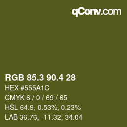 カラーコード: RGB 85.3 90.4 28 | qconv.com