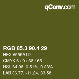 カラーコード: RGB 85.3 90.4 29 | qconv.com