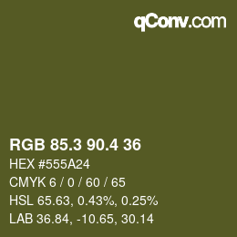 カラーコード: RGB 85.3 90.4 36 | qconv.com