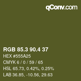 カラーコード: RGB 85.3 90.4 37 | qconv.com