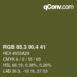 カラーコード: RGB 85.3 90.4 41 | qconv.com