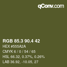 カラーコード: RGB 85.3 90.4 42 | qconv.com