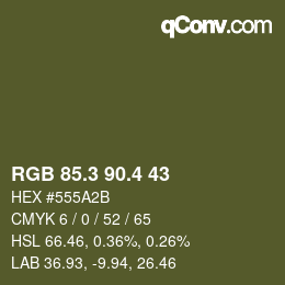カラーコード: RGB 85.3 90.4 43 | qconv.com