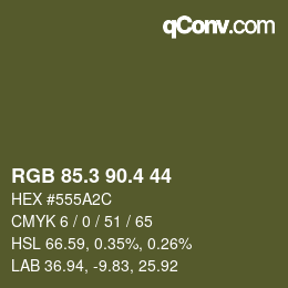 カラーコード: RGB 85.3 90.4 44 | qconv.com