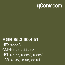 カラーコード: RGB 85.3 90.4 51 | qconv.com