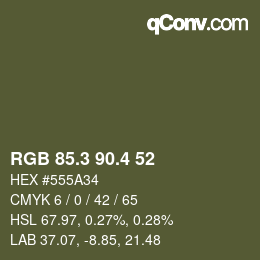 カラーコード: RGB 85.3 90.4 52 | qconv.com