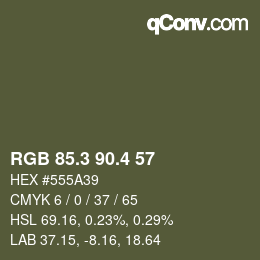 カラーコード: RGB 85.3 90.4 57 | qconv.com