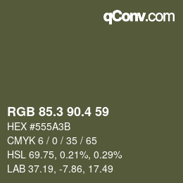 カラーコード: RGB 85.3 90.4 59 | qconv.com