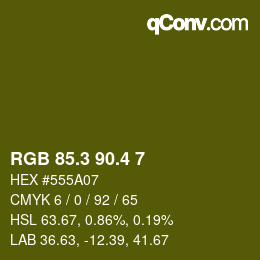 カラーコード: RGB 85.3 90.4 7 | qconv.com