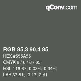カラーコード: RGB 85.3 90.4 85 | qconv.com