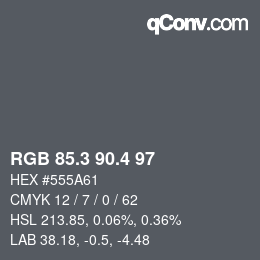 カラーコード: RGB 85.3 90.4 97 | qconv.com