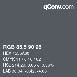 Código de color: RGB 85.5 90 96 | qconv.com