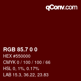 カラーコード: RGB 85.7 0 0 | qconv.com