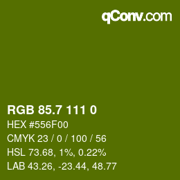 カラーコード: RGB 85.7 111 0 | qconv.com