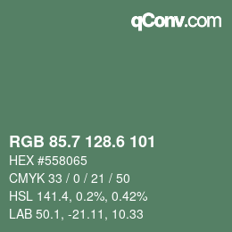 カラーコード: RGB 85.7 128.6 101 | qconv.com