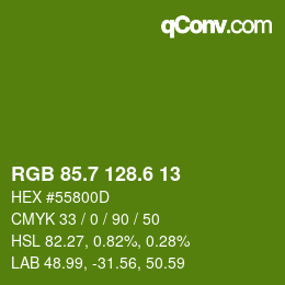 カラーコード: RGB 85.7 128.6 13 | qconv.com