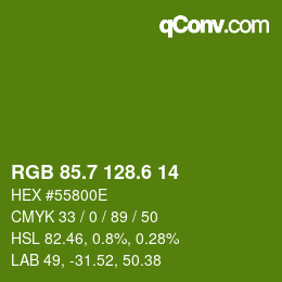 カラーコード: RGB 85.7 128.6 14 | qconv.com